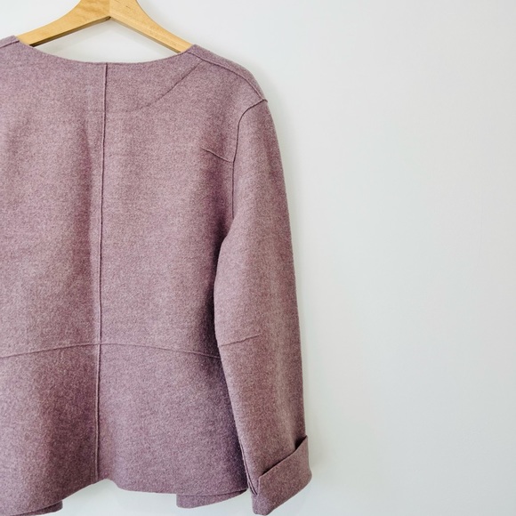 OSKA Lilac Purple Boiled Wool Cropped Oversized Lagenlook Jacket UK 18 - Picture 9 of 14